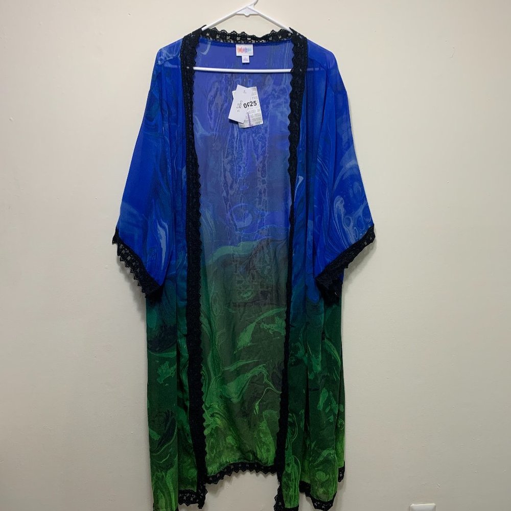 LuLaRoe Chloe Bohemian Overlay- Blue/Green